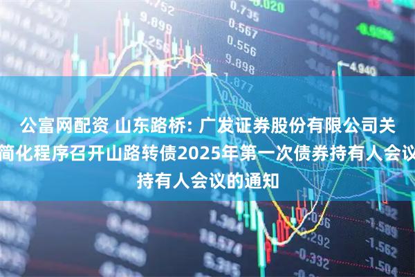 公富网配资 山东路桥: 广发证券股份有限公司关于适用简化程序召开山路转债2025年第一次债券持有人会议的通知