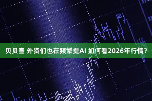 贝贝查 外资们也在频繁提AI 如何看2026年行情？